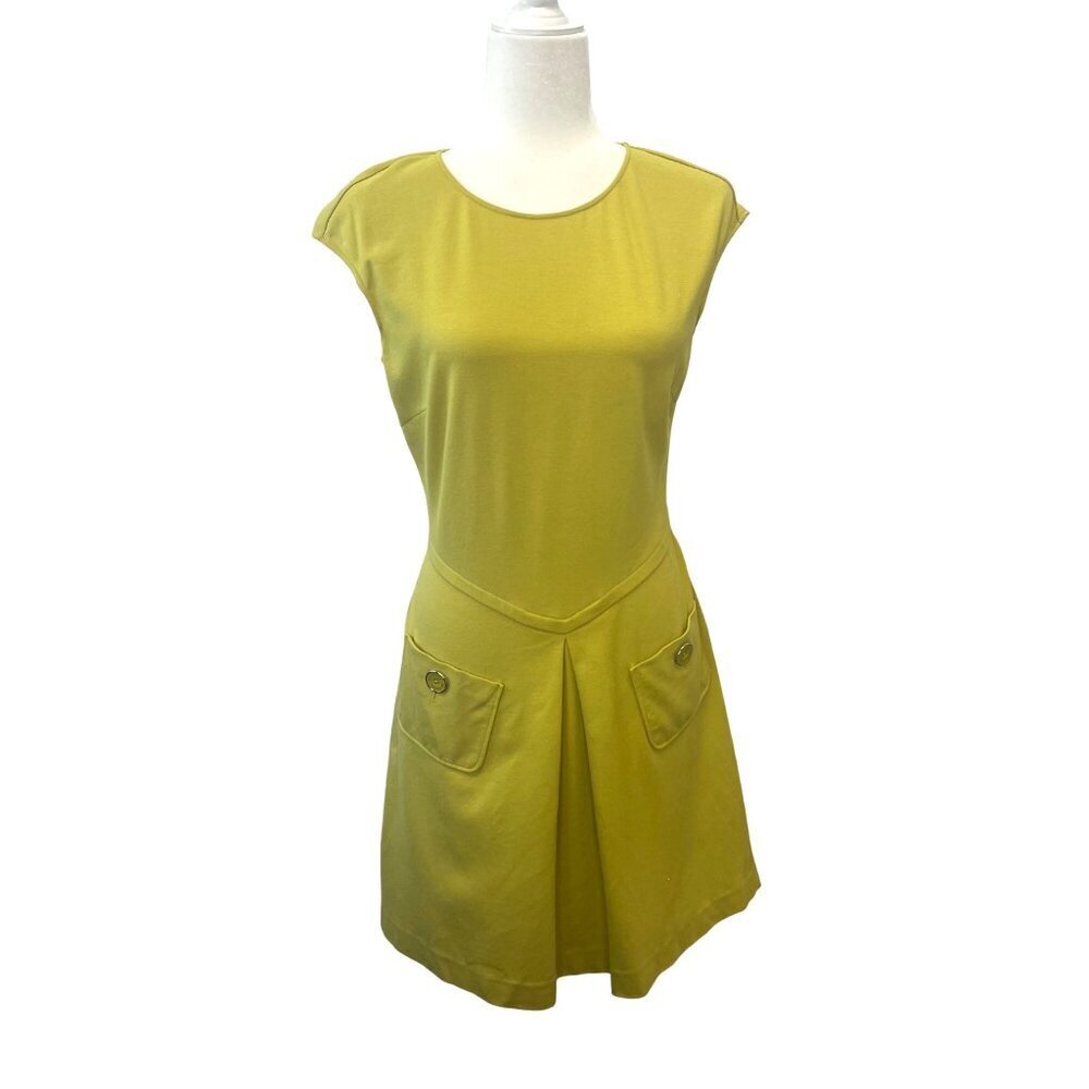 Ted Baker London Dress Olive Lime Color Size 2 Pull Over Style Career Casual